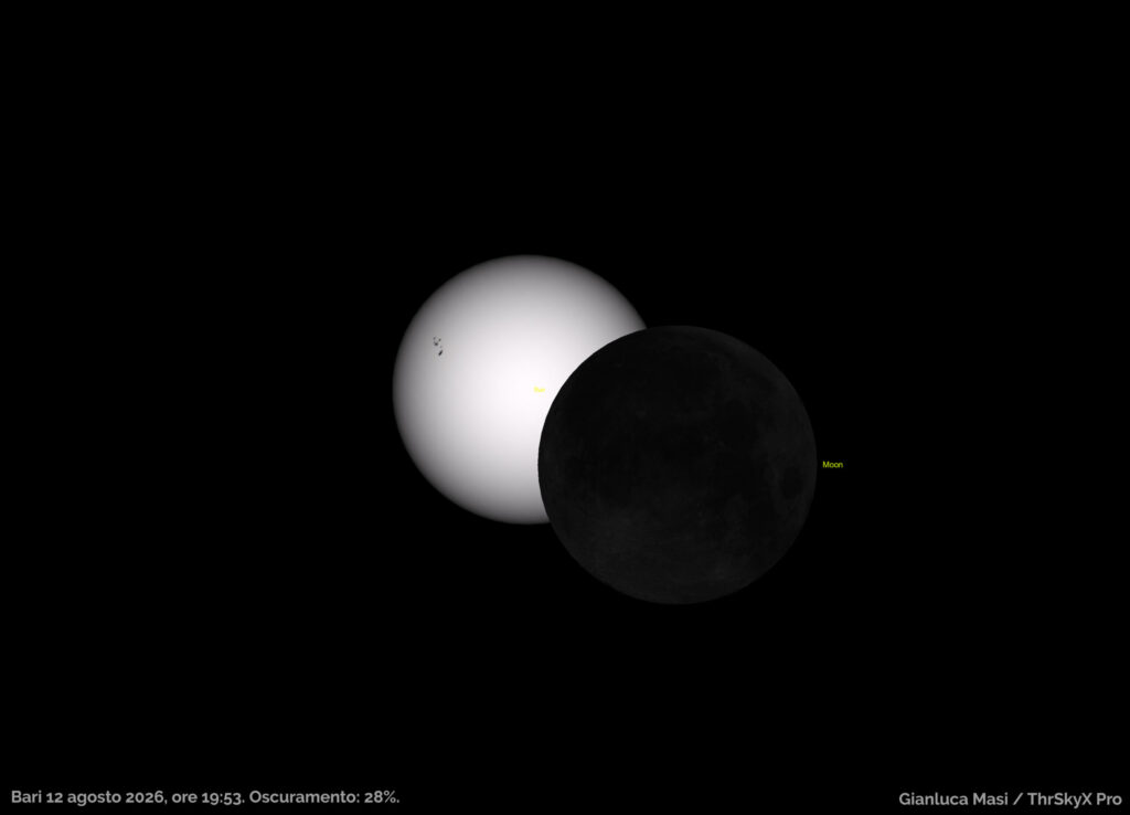Fig. 4: eclissi solare del 12 agosto 20026: simulazione della fase massima da Bari.
